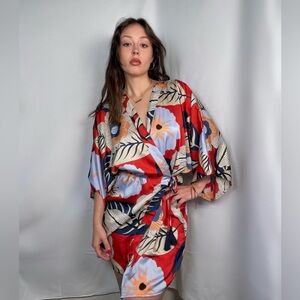 Kimono satin dress